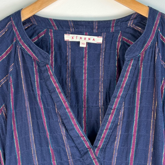 Xirena navy metallic striped dress XS - Picture 4 of 11
